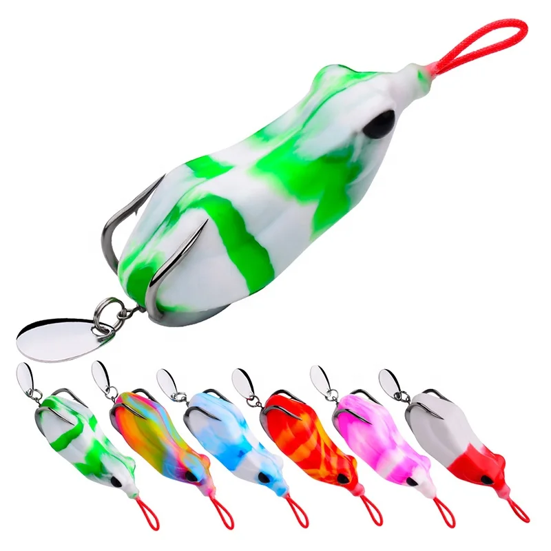 6.5cm 14.5g 6colors Artificial Soft Frog Fishing Lure Floating Water Bionic Thunder Frog Soft Bait