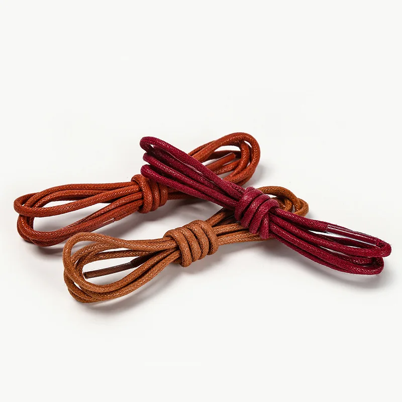 Leather shoes laces quality 3mm width 50-180cm round shoe laces 11 colors rope shoelaces for Leather shoes