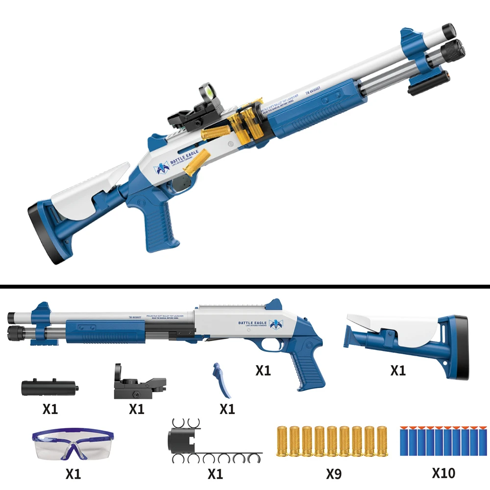 2024 hot selling product metal assembled manual jumping shell softball AWM toys EVA soft bullet gun model armas de fuego real