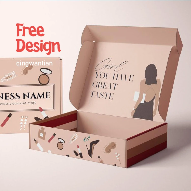 Индивидуальные гофрированные складные упаковочные коробки отправка почтовых ящиков с индивидуальным логотипом