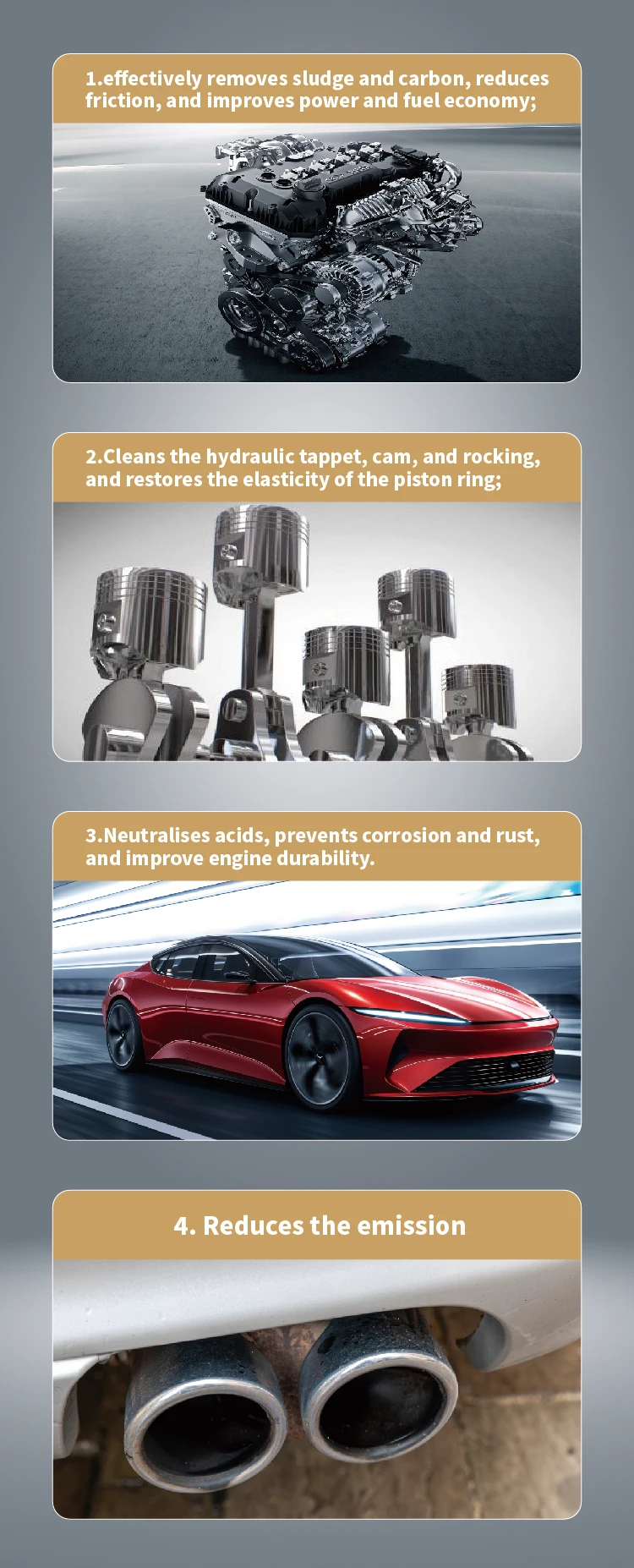 Engine cleaner Carbon sludge gum dirt Remover & Cleaner Prevent Carbon Buildup Advanced engine Protectant  engine oil Additive