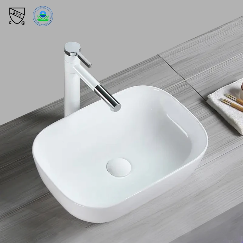 Modern Ceramic Counter Top Art Wash Basin Sanitary Ware Porcelain Vessel Basin Bowl Lavabo Bathroom Sink