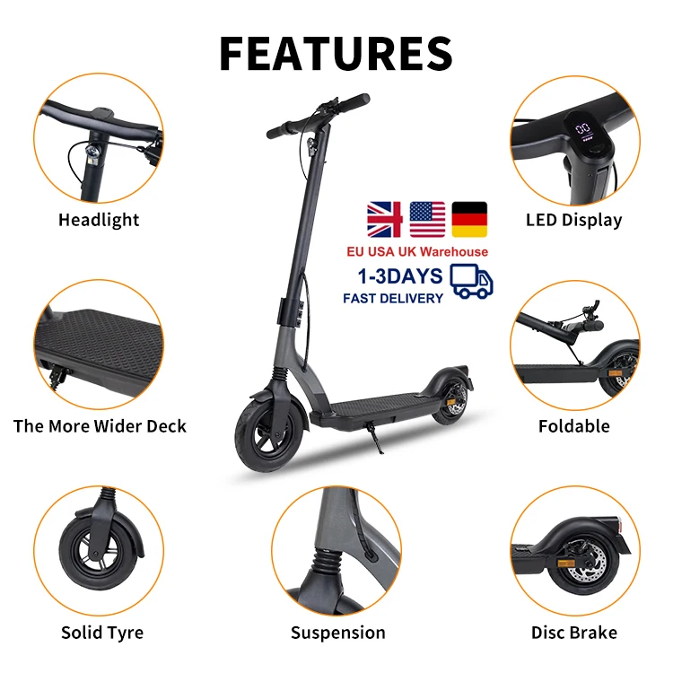 Dropship Escooter  Eu USA warehouse off-road waterproof electric scooter adult 700w36v electric scooter powerful power