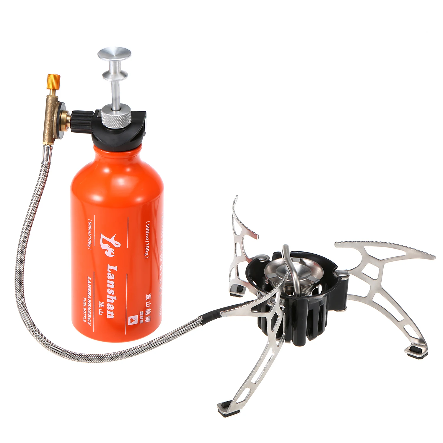 Outdoor Camping Multi Fuel Oil Stove with 500ml Gasoline Fuel Bottle