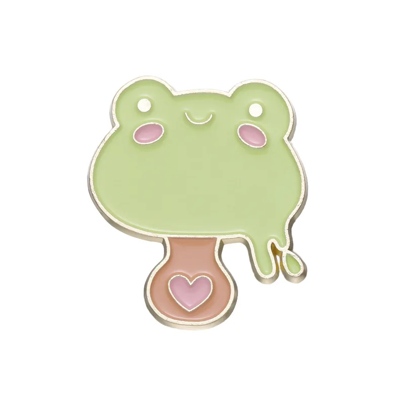 Hot Sale Frog Desserts Cake Cartoon Enamel Nickel Plated Zinc Alloy Hat Pin Metal Crafts Lapel Pin For Gift