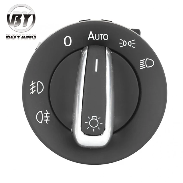 5ND941431B Auto Headlight Switch For VW Golf Jetta MK5 Tiguan MK6 Fog Lamp Knob Fit Caddy Passat B6 CC Polo Chrome