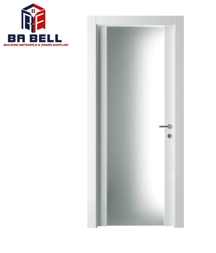 Simple Line Door Design Wood frame  Hotel Room Composite Primer Painted White Custom Interior  Doors