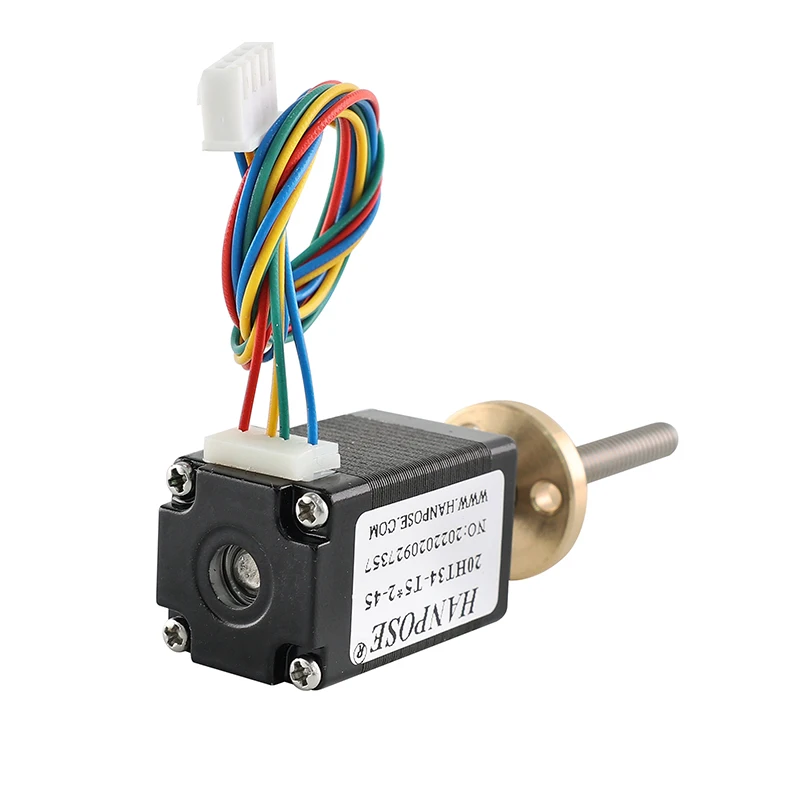 HANPOSE nema 8 stepper motor T5 screw  0.8A 0.021N.M 20HT34-T5*2 L100MM for CNC 3D printer screw trapezoid nema 8 mini motor