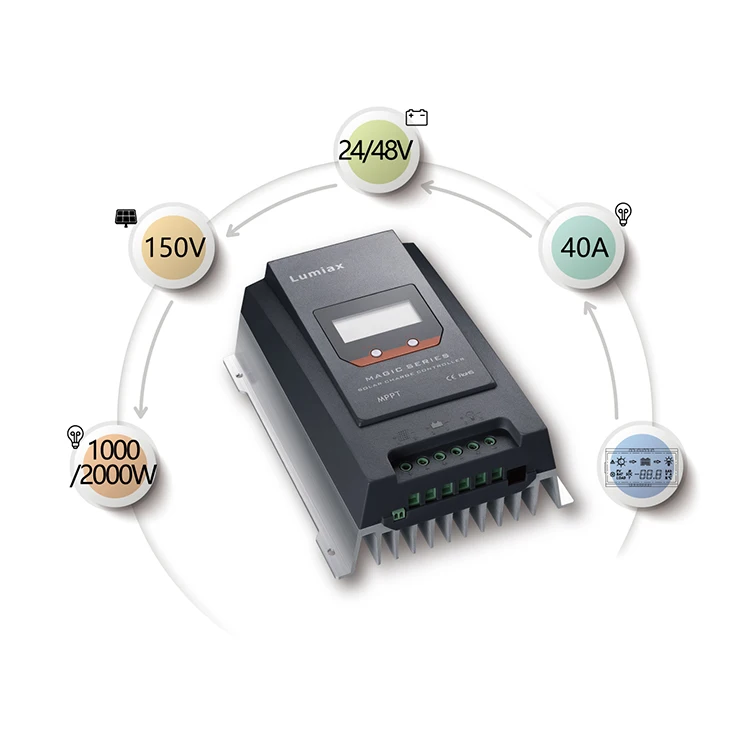 Lumiax 40A 24v 48V solar regulator 150V panel solar energy systems RS485 bluetooth