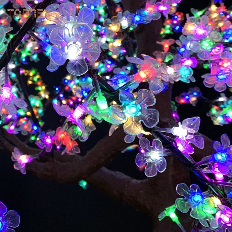 Outdoor christmas courtyard decoration 3.5m full size sparkling led japanese cherry blossom flower tree light