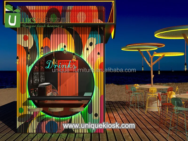 Modern Burger Booth Design Retail Bread Stand Popular Cupcake Stall Useful Beverage Cabinet for Sale