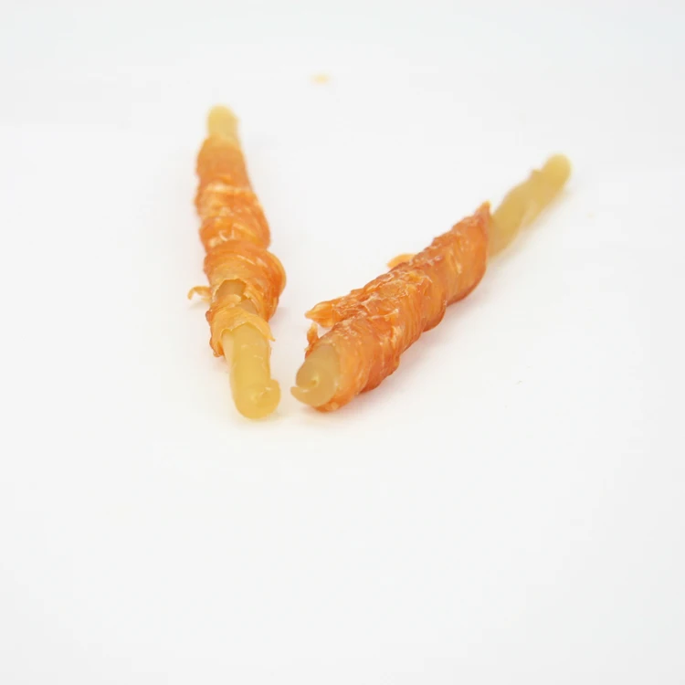 OEM  Savory Chicken Wrap Cowhide Stick  Dog Dental Chew Snacks Dog Food Production Pet Products