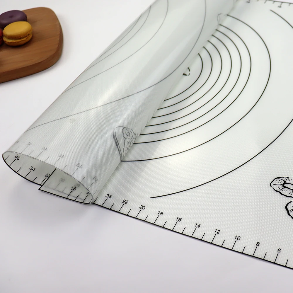 Premium 0.4mm silicone rolling dough mat large silicone mat with custom printing
