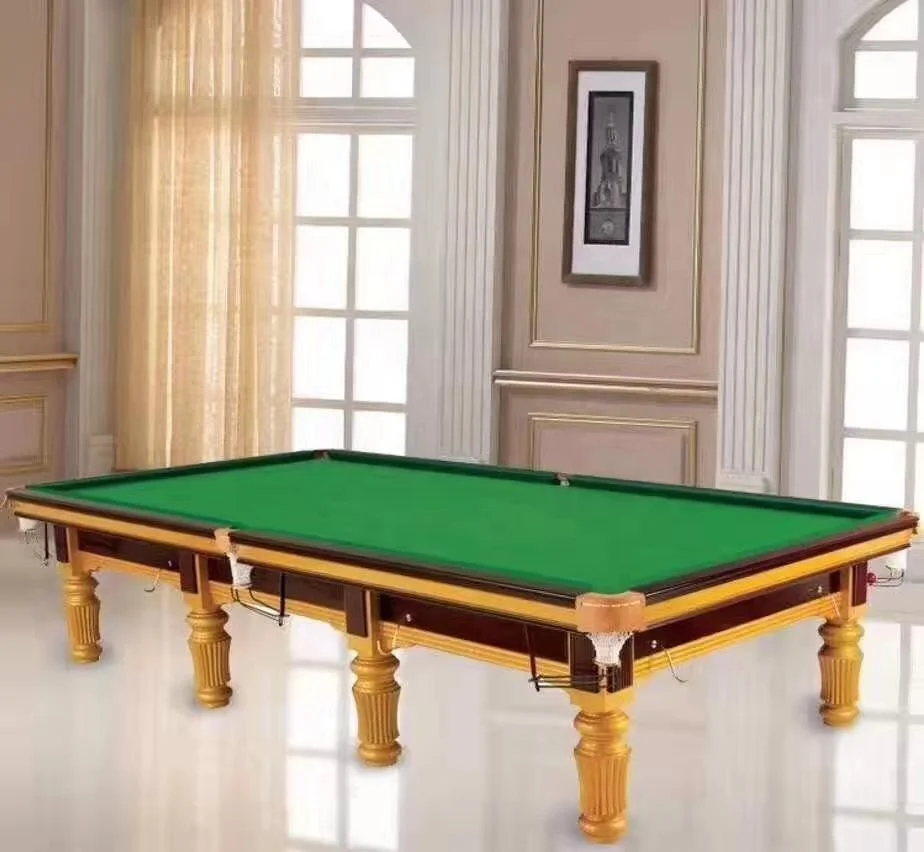 New Arrival Family Solid Wood Wooden Slate Black 9ft Pool Table