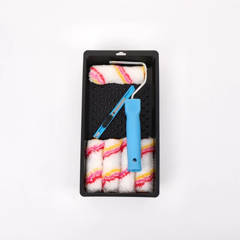 Wholesale Paint Brush Set 4In Paint Roller Brush Putty Knife Paint Brush Plastic Tray