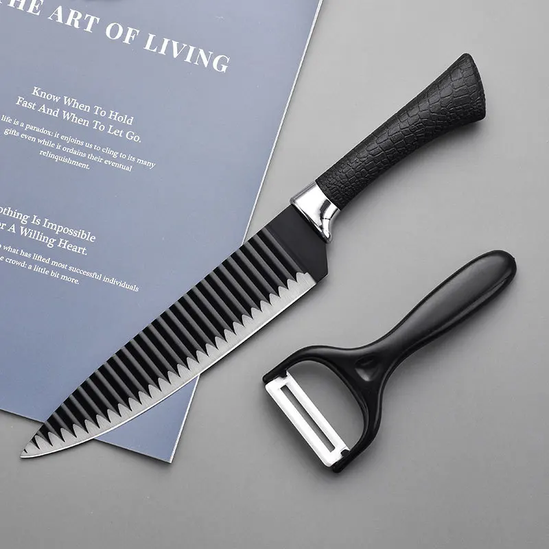 Kitchen Knives Set Scissor Vegetable Fruit Peeler Sharp Non-stick Stainless Steel Knife 6pc Set