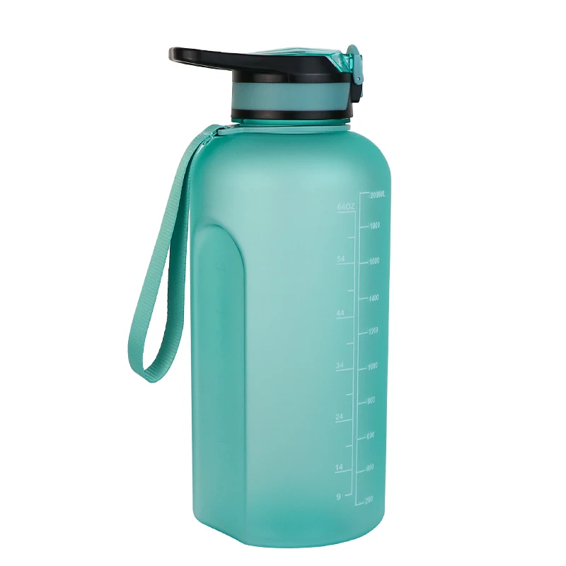 new invention gym water bottle 2.2l, 74oz motivational water bottles with time marker, bottle 2000ml bpa free for sports