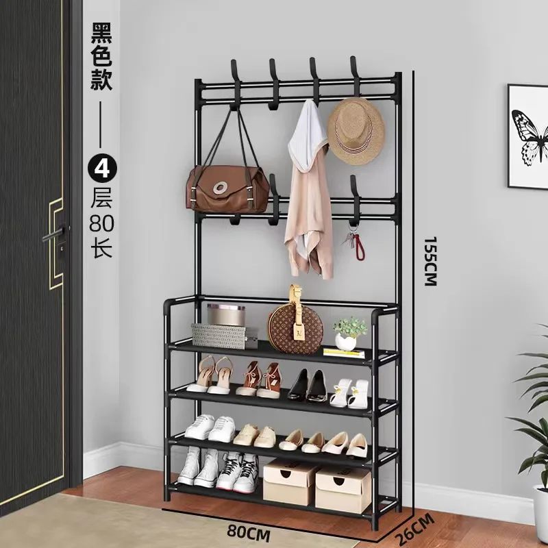 4/5 Layers Multi Layered Shoe Rack Floor To Floor Integrated Multi-Functional And Minimalist Clothes Rack Door Storage