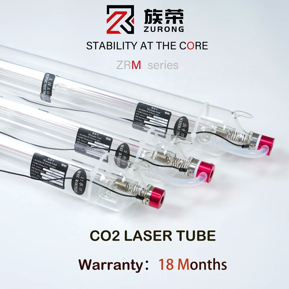 Long Life 10000hours Zurong Co2 Laser Tube w2 w4 w6 w8 80w 100w 130w 150w 180w for Laser Cutting Machine