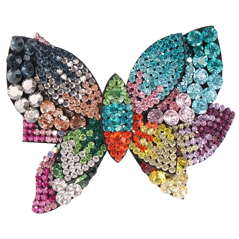 HX-144 High Quality Japanese Korean Style Crystal Headwear Hairpin Butterfly Spring Top Clip Hairpin