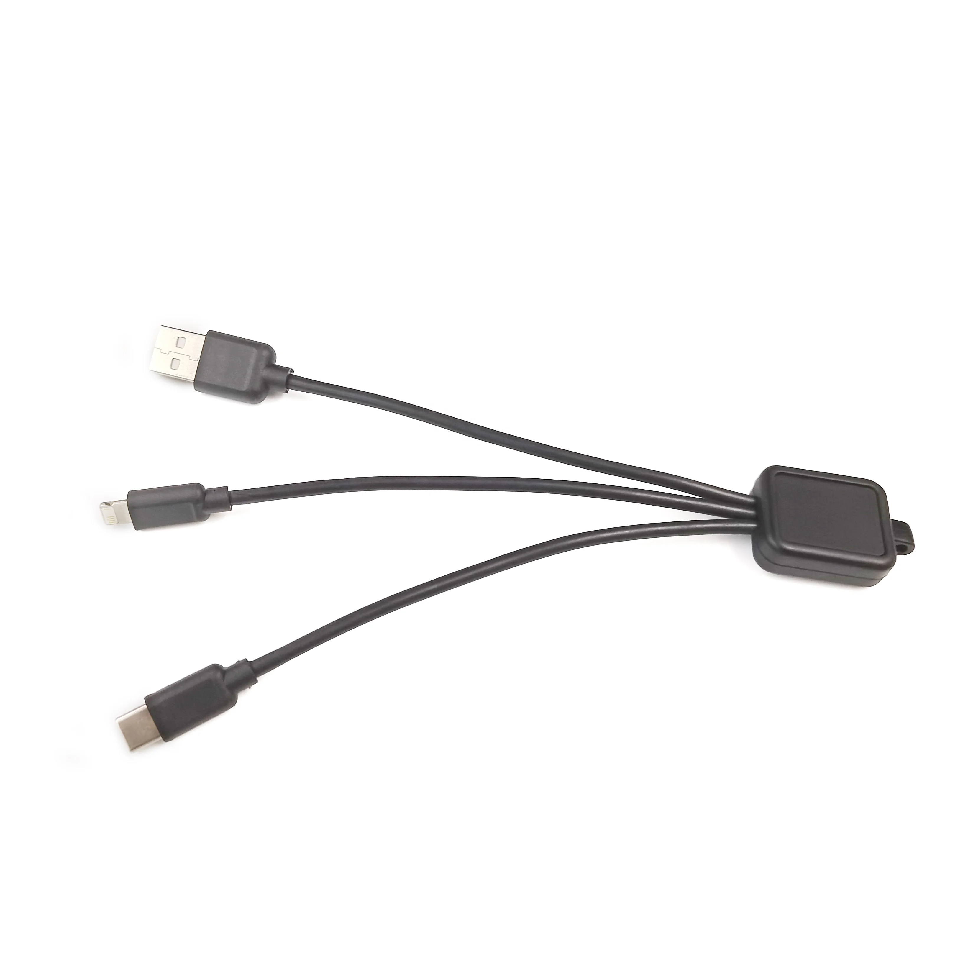 
Biodegradable usb 3 In 1 Fast Charing Braided Universal Phone Charger Type C Lightning Charging Cable For Android iPhone 