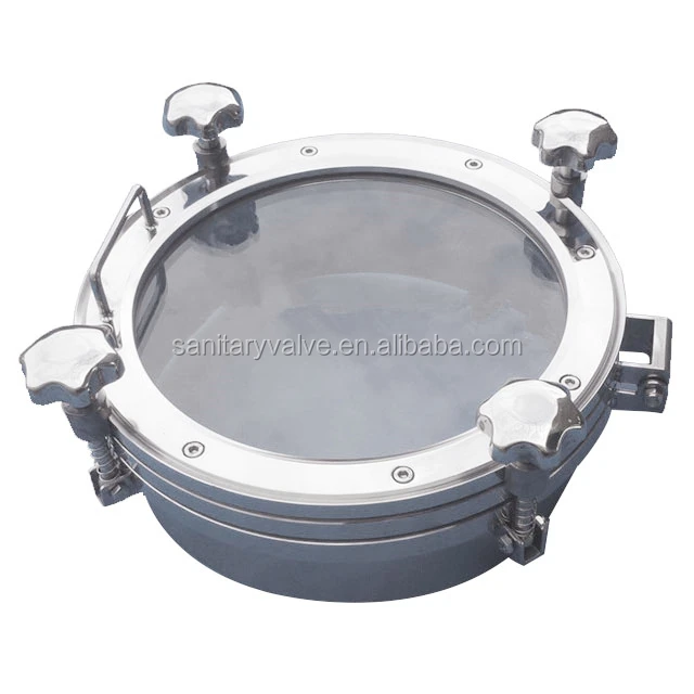 sanitary stainless steel tank manhole cover full top sight glass manway