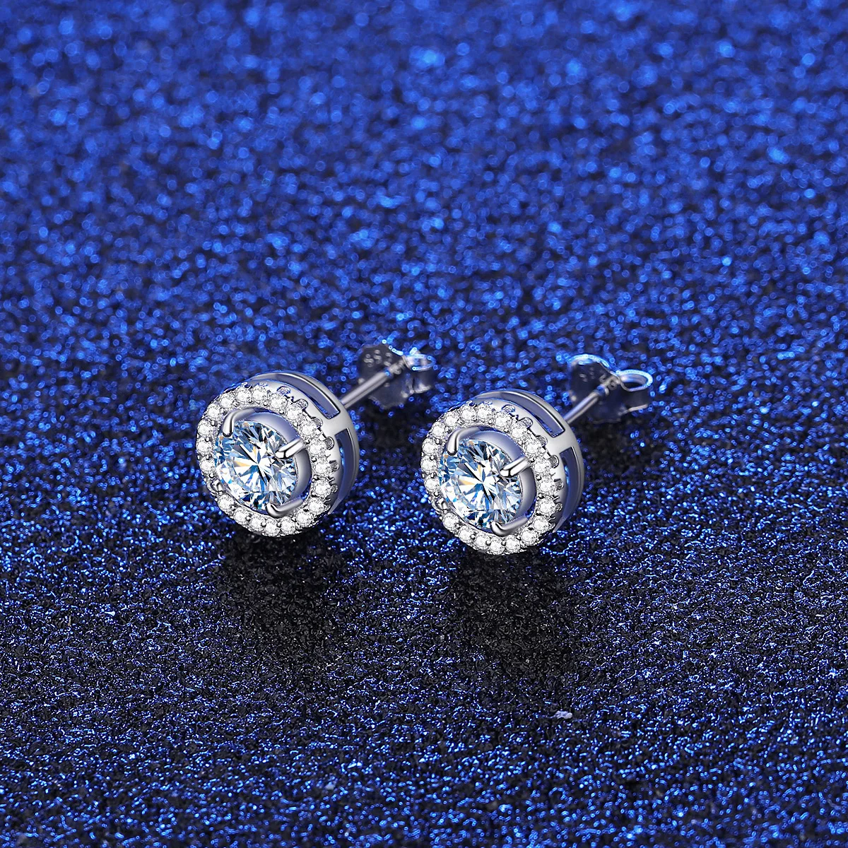 CZCITY Brand Jewelry Simple Disc Charm Diamond Round Stud Earing GRA 925 Silver Moissanite Earring 925