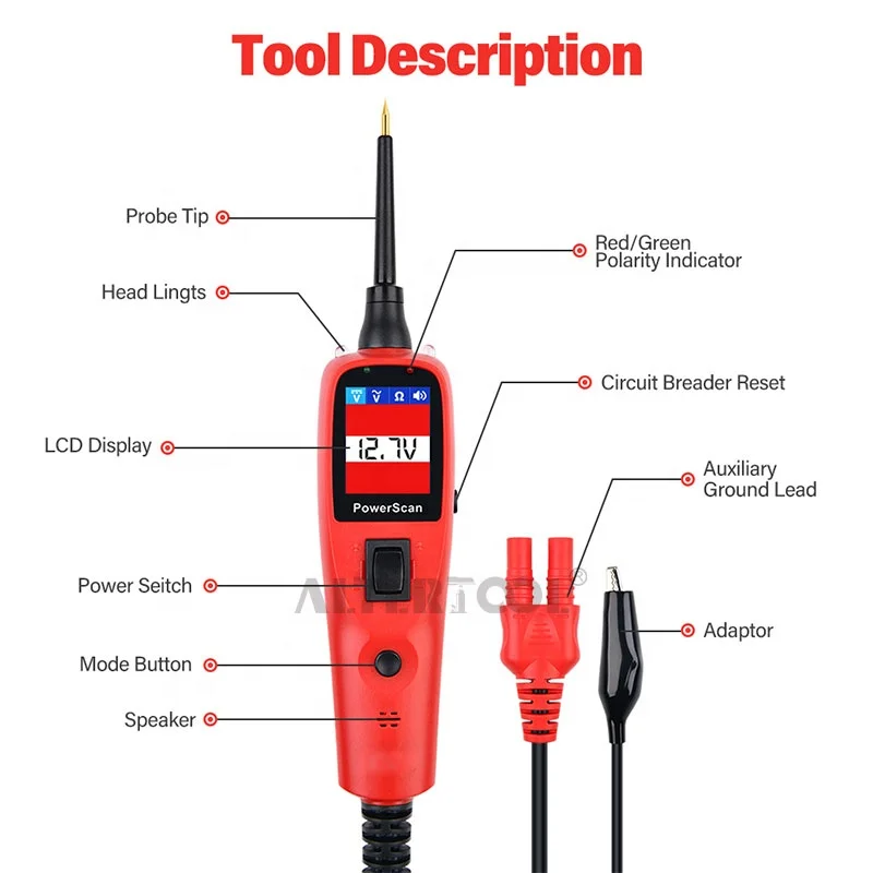 High Quality Automotive Diagnosis Tool Circuit Tester Power Scan Electrical System Diagnosis Tool Leads Car Repair Tools