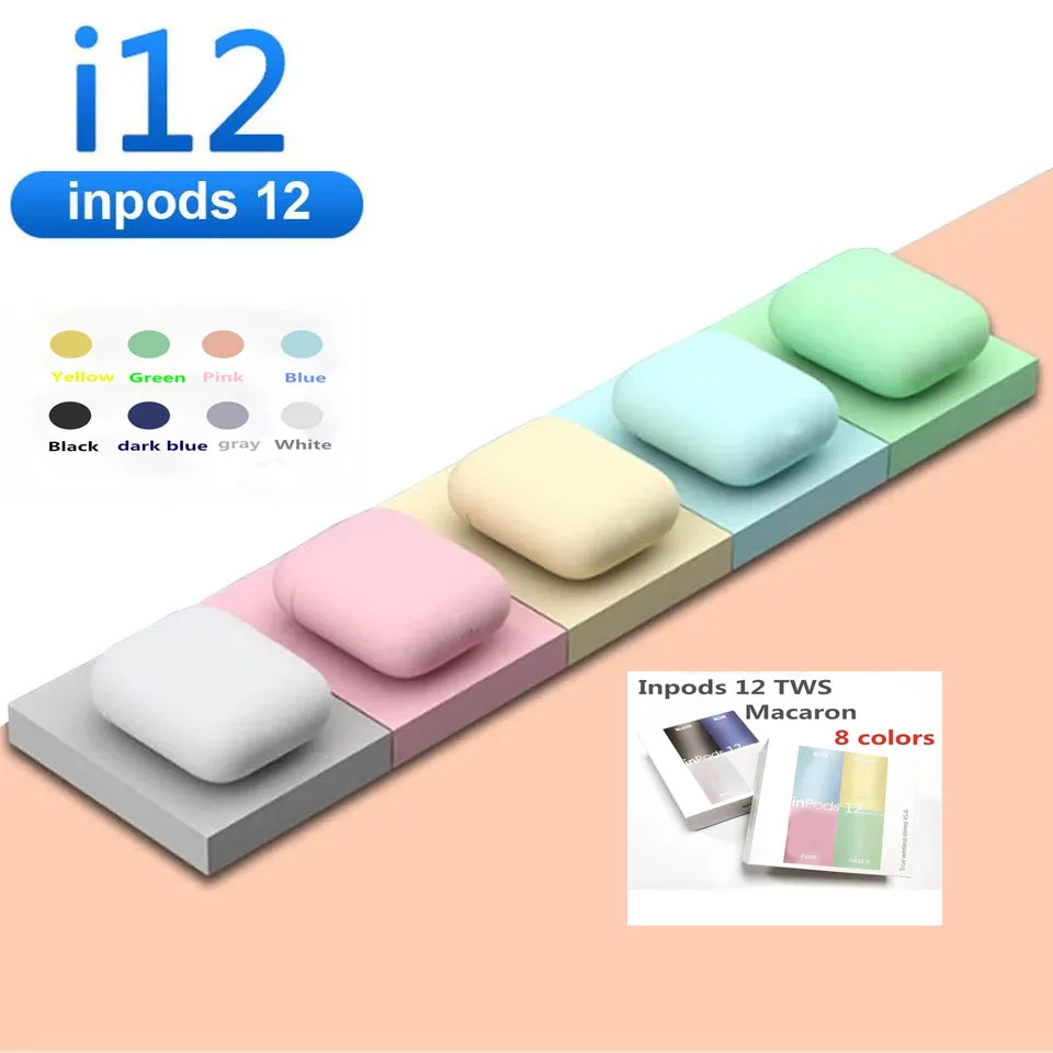 Inpods12 наушники i7s i9s i11 i12Tws беспроводные гарнитура i12 Tws macarons