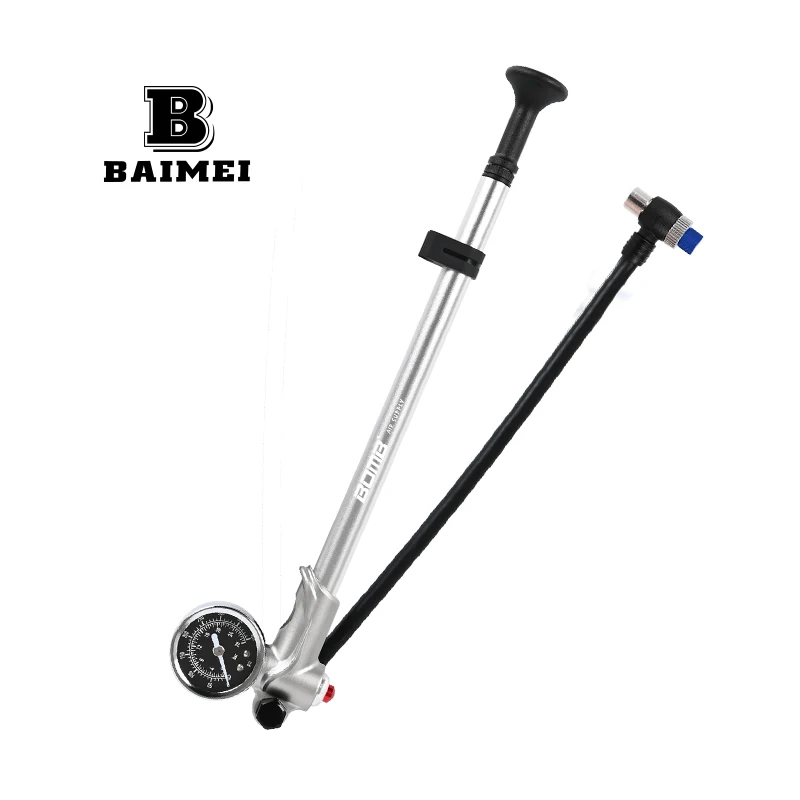 BM High Pressure Bicycle Tire Air Pump 300 Psi Aluminum Alloy Inflation And Pressure Gauge Riding Equipment Accessories