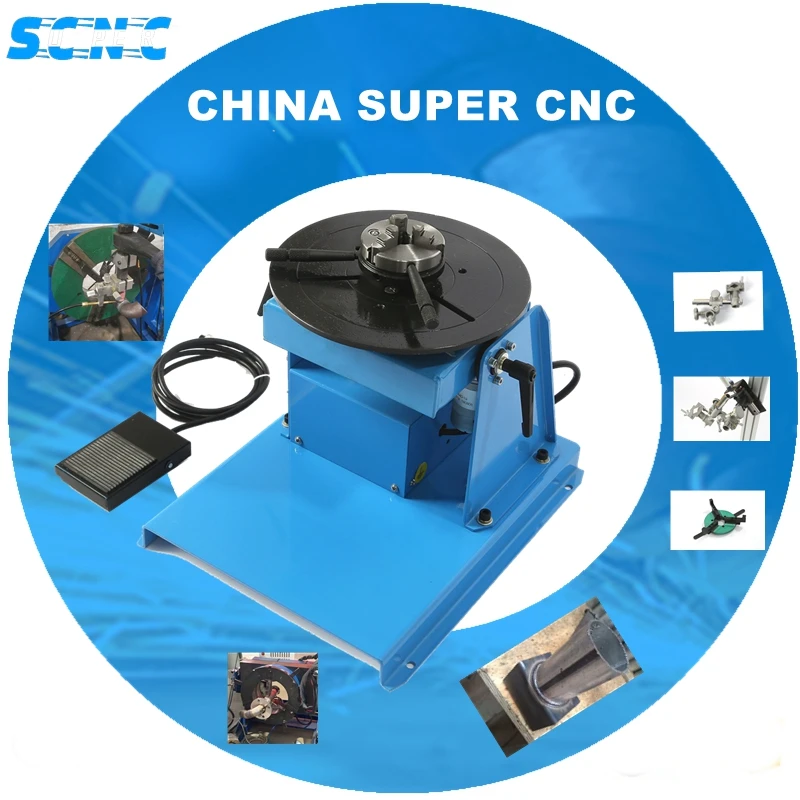 Jinan Supercnc Small Automatic Turntable Rotary Table Robot 10kg Welding Positioner for Sale