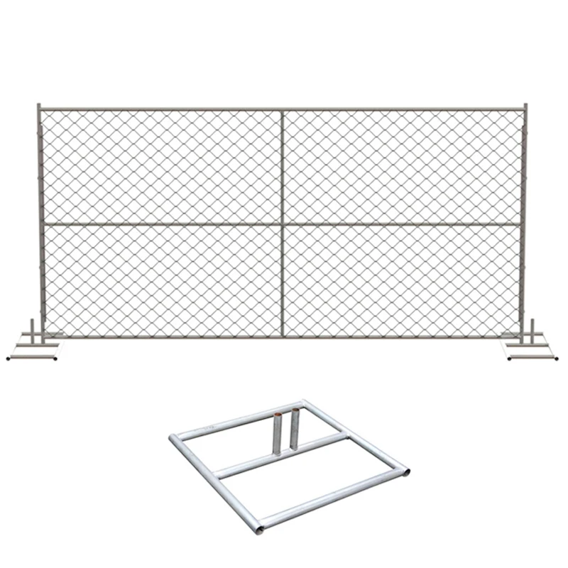 USA Standard 6x10 6x10 Chain Link Construction Fence Galvanized Temporary Mobile Fence