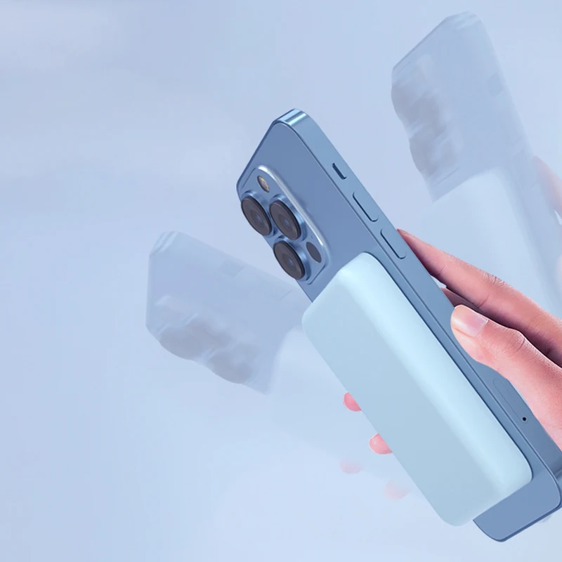 High Quality Manufacturer 10000mAh Magnetic Wireless Type C Dual Ports Power Bank for Iphone 12 13 14 Custom Logo