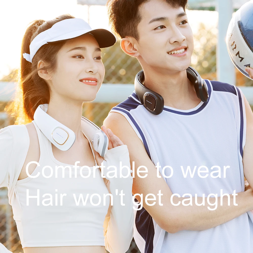2022 Hanging Neck Fan Portable Outdoor Sports Wearable Fan Usb Rechargeable Mini Leafless Neck cooler