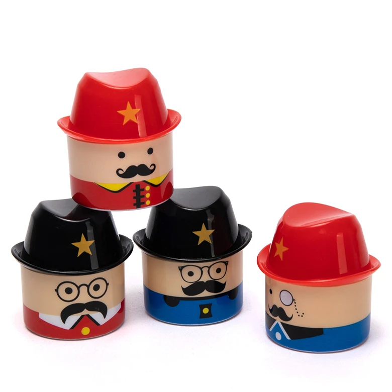 
patent kid baby child safe anti swallow cartoon beard man wholesale cute funny school kids pencil sharpener with shell 