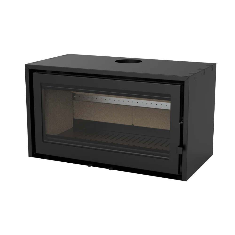 The latest sales Mild Steel matt black Wood burning stove with glass door