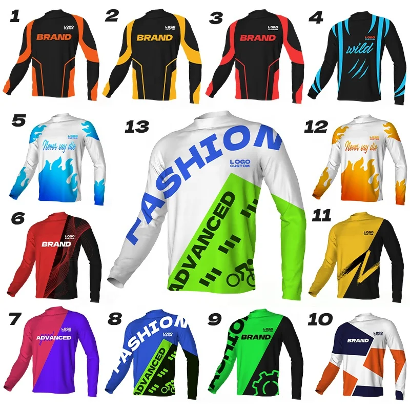Wholesale Oem Design Motocross Jersey Long Sleeve Blank Mtb Cycling Downhill Jersey