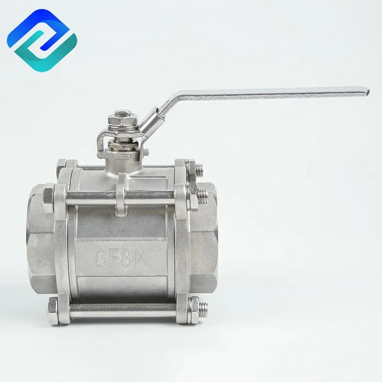 custom manufacturer ss ball valve 304/316 3pc 1 inch water pressure threaded ss316full bball valve Dn50 Pn16 with lock
