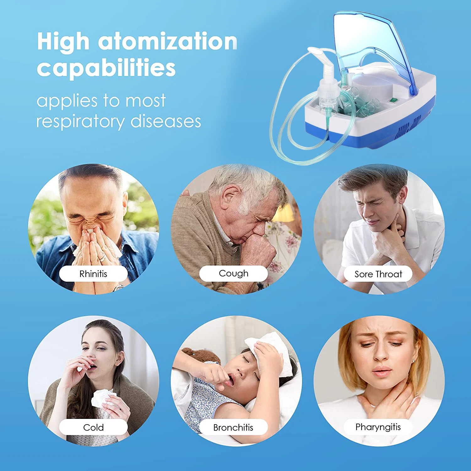 Portable Mini Steam  Inhaler Compressor Ultrasonic Walmart Portable Mesh Nebulizer Portable, Nebulizador Portatil Aerosol