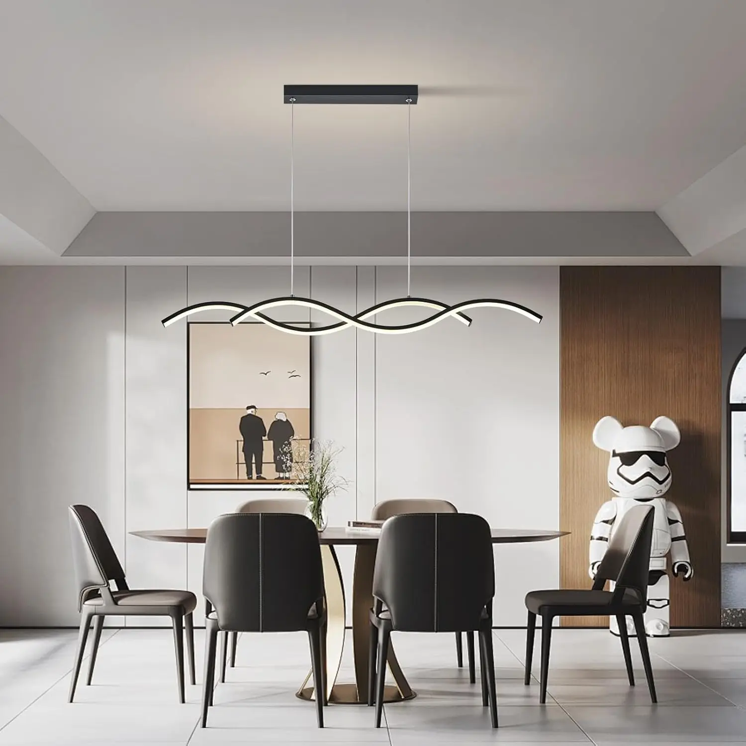 Modern Simple Design chandelier aluminum long linear led pendant lamp Modern Hanging Lamp