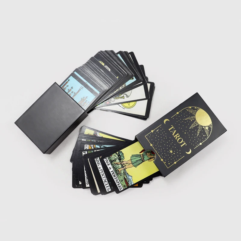 Custom Printing Luxury Foil Gold Drawer Tarot Card Divination Game Manufacture Classics Oracle Tarot Card With Guidebook