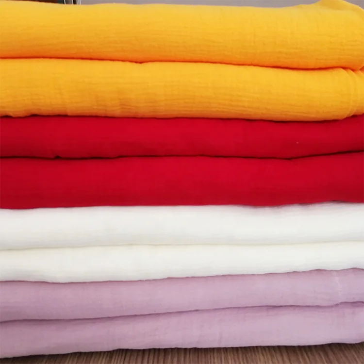 
100% cotton multicolor double crinkled muslin gauze fabric 