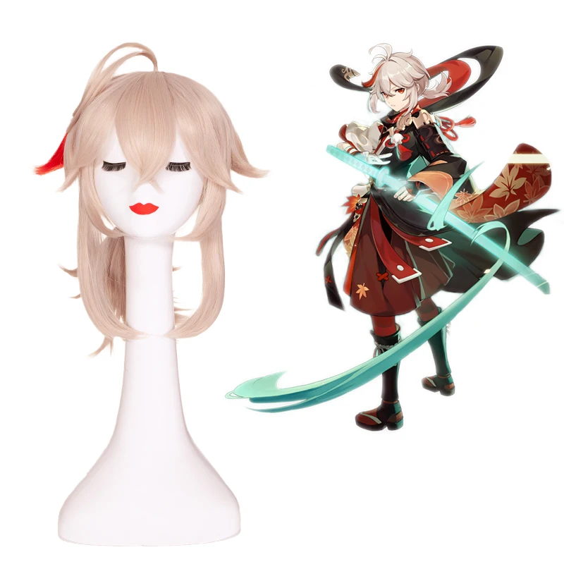 Парик для косплея аниме геншин ударт каэдехара казуха