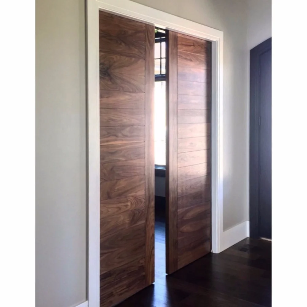 
Australia Modern style interior sliding walnut pocket door 