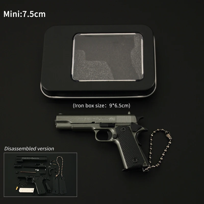 Gun Pistol Realistic 1911 Gun Keychain Metal Pistol Model Mini Shaped Keychain Metal Toy Gun Pistol