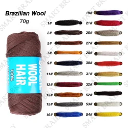 Brazilian Wool Hair, Wool Yarn for Hair Jumbo Braiding& Senegalese Twisting Hair Attachment Knitting
