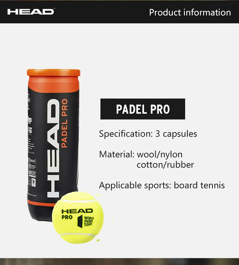 Wholesale high quality high bounce HEAD padel tennis balpadel ball