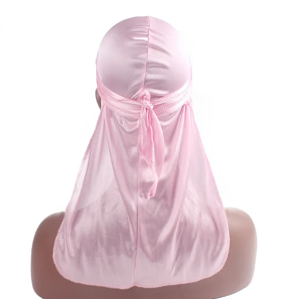 
Wholesale Factory Direct Cheap Fashion Silk Durag Plain Solid Color Durag with Customized Logo 