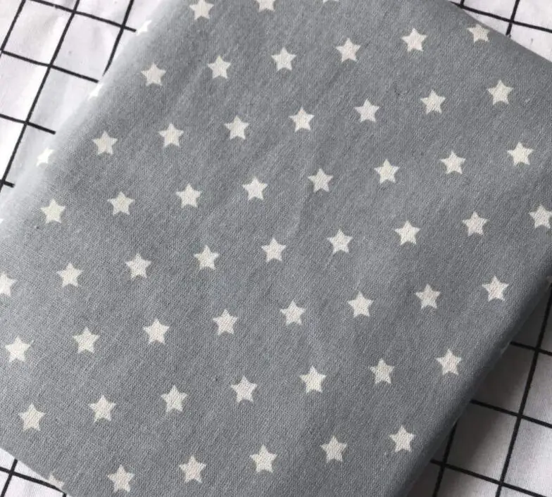 Gray Star Design Linen Fabric High Quality Home Textiles Sewing Cloth Of Handmade DIY Handicrafts