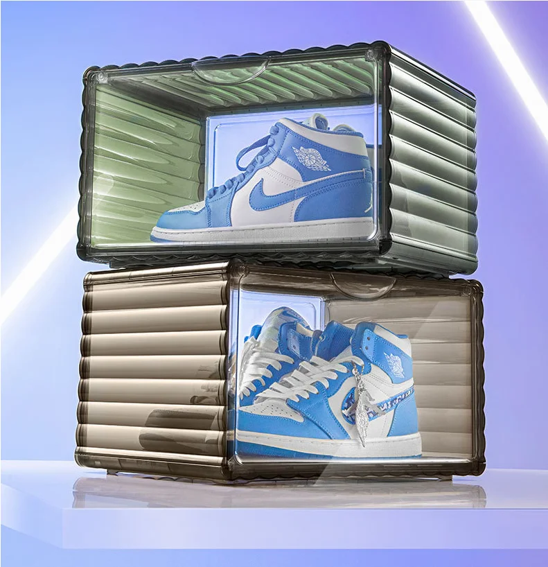 Drop Front Plastic Storage Sneaker Magnet Transparent Shoe Box